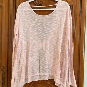 Women’s DYI, twist back long sleeve light sweater, size L, athleisure top